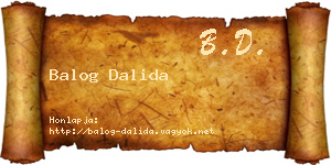 Balog Dalida névjegykártya